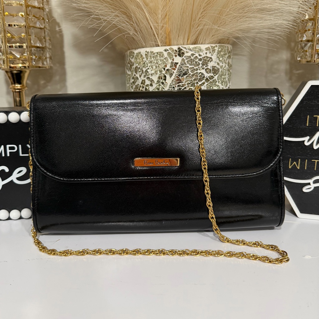 Vintage Pierre Cardin Shoulder Bag/Clutch With Gold Chain